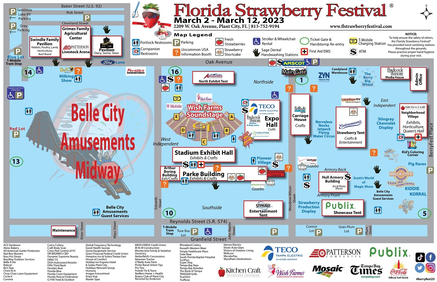 Map Florida Strawberry Festival