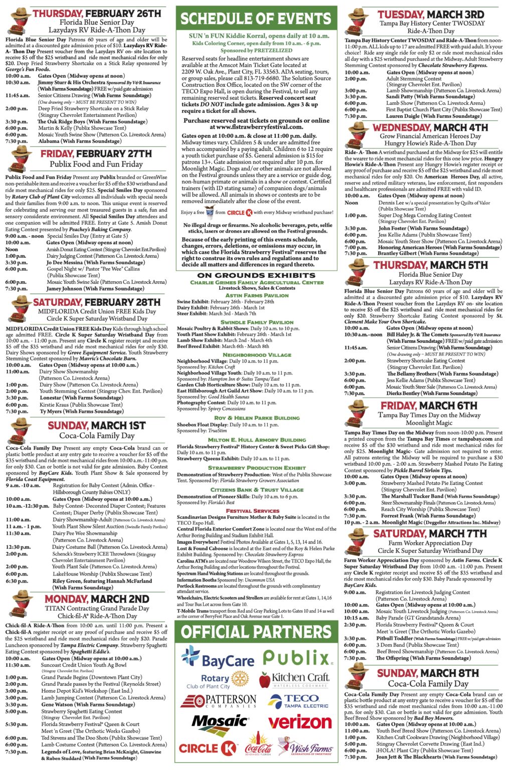 Map & Schedule of Events Florida Strawberry Festival